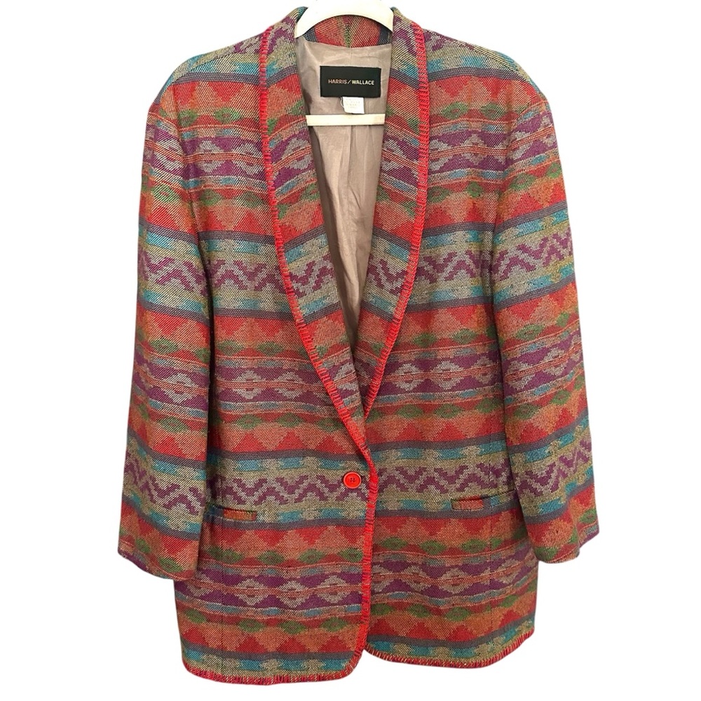 Vintage Woven Southwestern Aztec Blazer Size Large